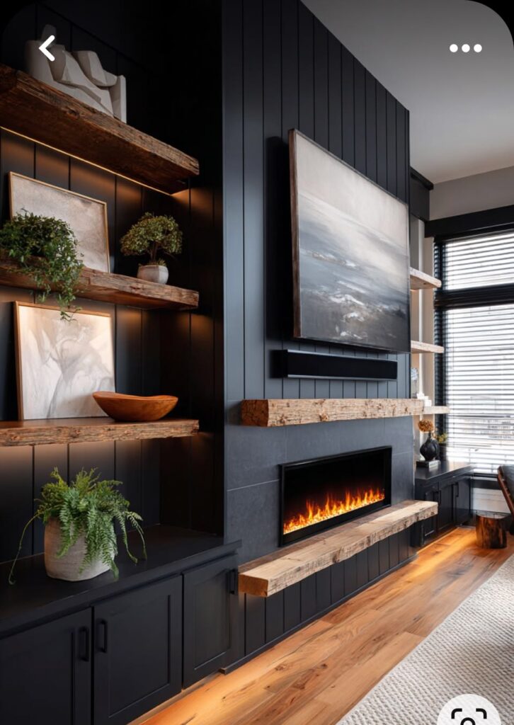 fireplace wall tampa modern media wall with built in shelves and lighting