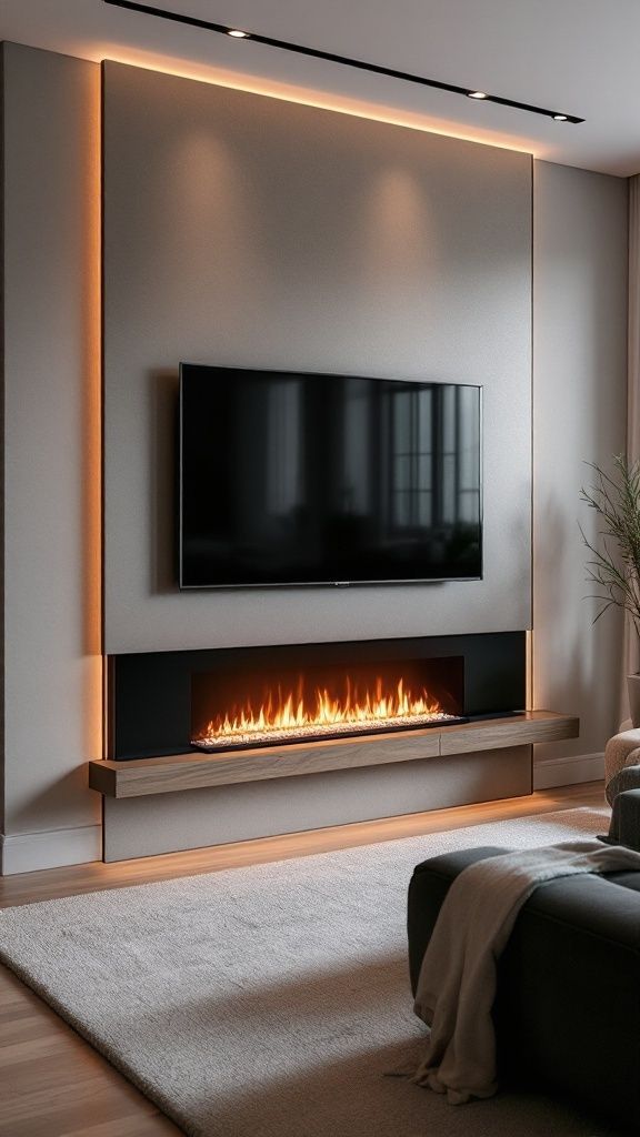 fireplace wall orlando modern media wall installation